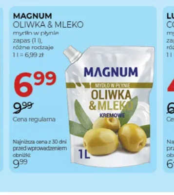 Mydło w płynie zapas Magnum Oliwka & Mleko promocja w Drogerie Jawa