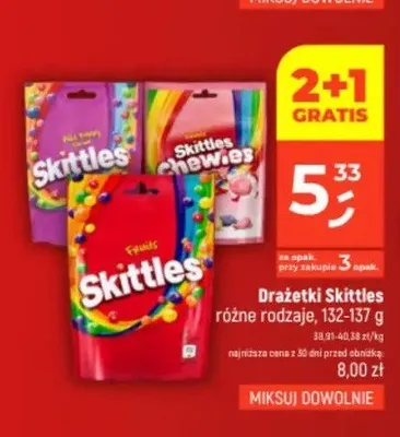 Drażetki Skittles Chewies promocja w Dealz