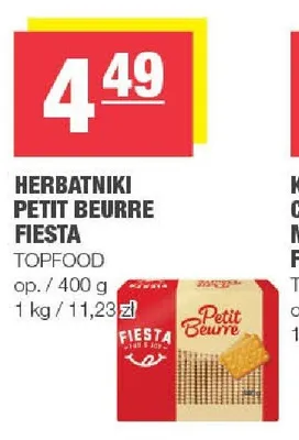 Herbatniki Petit Beurre Fiesta Topfood promocja w SPAR