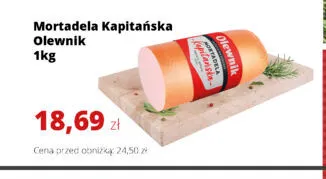 Mortadela kapitańska Olewnik promocja w Torimpex Toruńska Sieć Sklepów Spożywczych