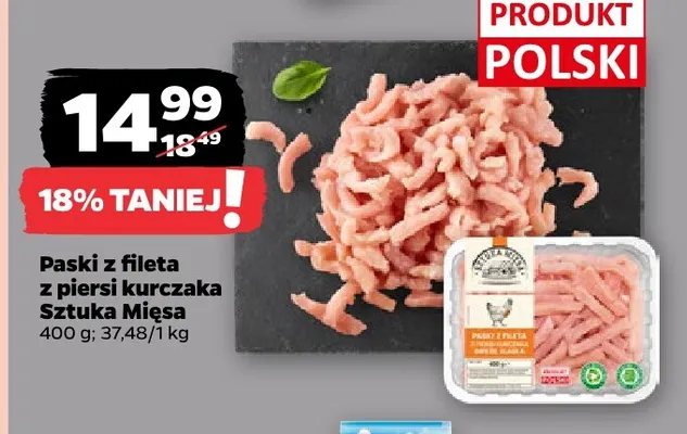 Paski z fileta z piersi kurczaka Sztuka Mięsa promocja w Netto