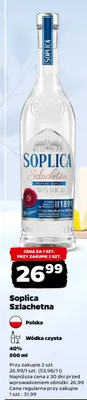 Wódka czysta Soplica Szlachetna 40% promocja w Netto