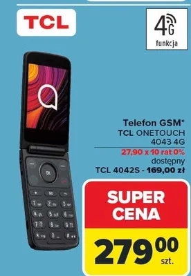 Telefon GSM TCL ONETOUCH 4043 4G promocja w Carrefour