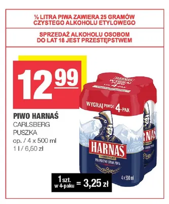 Piwo Harnaś 4-pak 500 ml promocja w SPAR