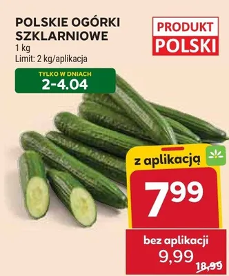 Ogórki szklarniowe polskie promocja w Stokrotka