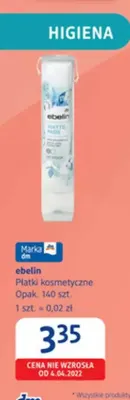 Płatki kosmetyczne ebelin promocja w Drogerie DM