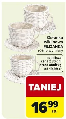 Osłonka wiklinowa Filiżanka promocja w Carrefour