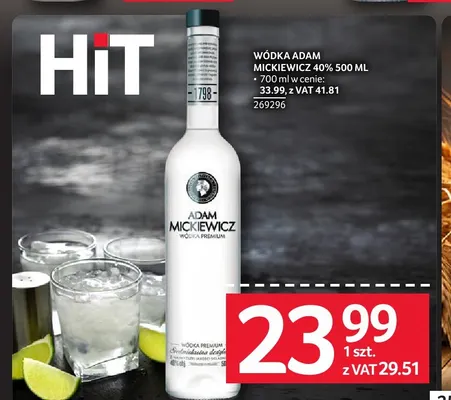 Wódka Adam Mickiewicz 40% 700 ml promocja w Selgros