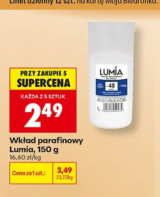 Wkład parafinowy Lumia promocja w Biedronka