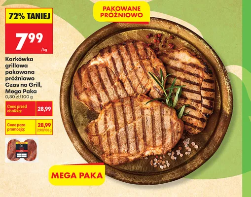 Karkówka grillowa pakowana próżniowo Czas na Grill Mega Paka promocja w Biedronka