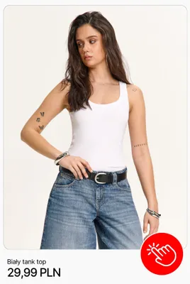 Biały tank top Cropp promocja w Cropp