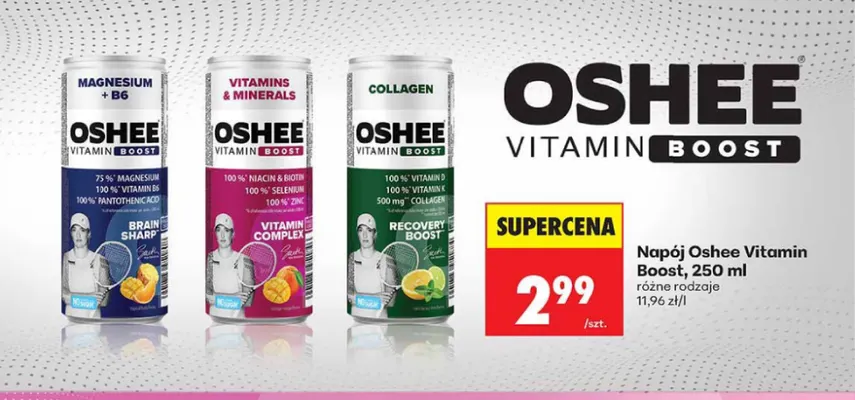 Napój Oshee Vitamin Boost Magnesium + B6 promocja w Biedronka