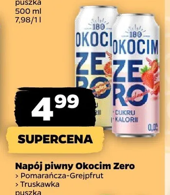 Napój piwny Okocim Zero promocja w Netto