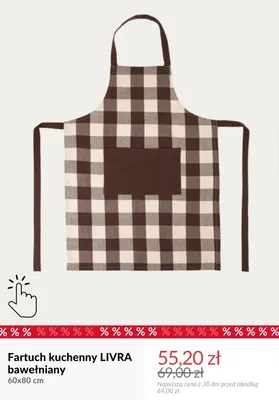 Fartuch kuchenny Livra bawełniany 60x80 cm promocja w Homla