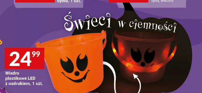 Wiadro plastikowe LED z nadrukiem promocja w Twój Market