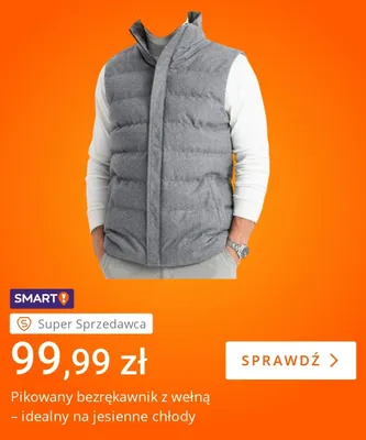 Pikowany bezrękawnik z wełną promocja w Allegro