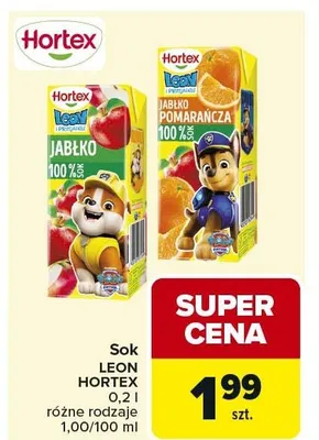Sok LEON HORTEX 0,2l różne rodzaje promocja w Carrefour