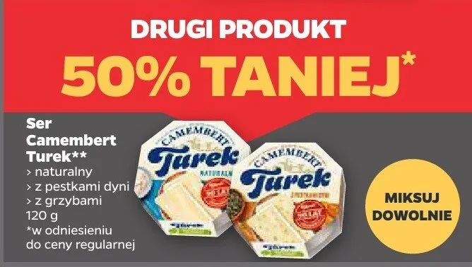 Ser Camembert z pestkami dyni Turek promocja w Netto