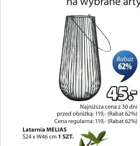 Latarnia MELIAS S24xW46cm promocja w Jysk