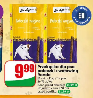 Przekąska dla psa pałeczki z wołowiną Rondo promocja w Dino