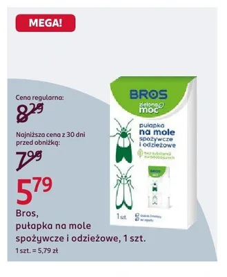 Pułapka na mole spożywcze i odzieżowe Bros Zielona Moc promocja w Rossmann