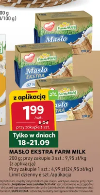 Masło ekstra Farm Milk promocja w Stokrotka