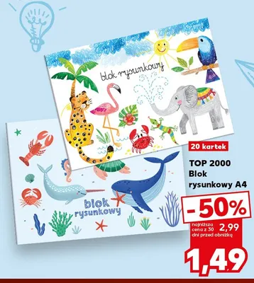 Blok rysunkowy A4 TOP 2000 20 kartek promocja w Kaufland