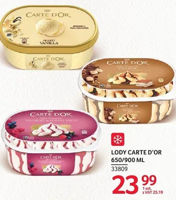 Lody Carte d'Or 650/900ml promocja w Selgros