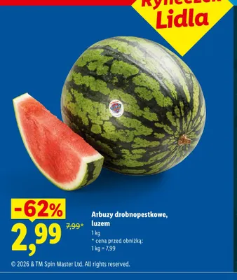 Arbuzy drobnopestkowe luzem Ryneczek Lidla promocja w Lidl