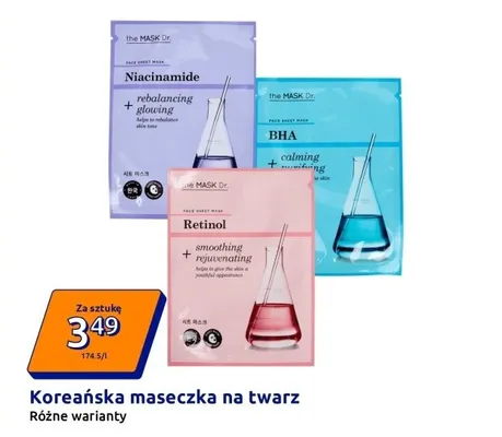 Koreańska maseczka na twarz Niacinamide promocja w Action
