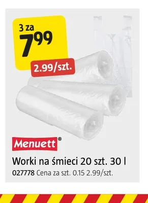 Worki na śmieci Menuett 20 szt. 30 l promocja w Jula