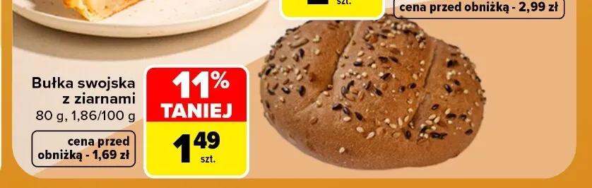 Bułka swojska z ziarnami promocja w Carrefour