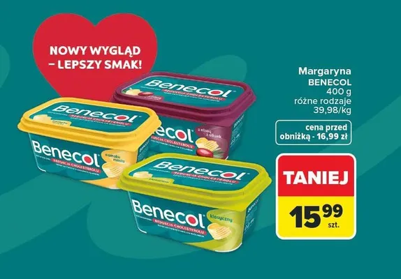 Margaryna Benecol o smaku masła promocja w Carrefour
