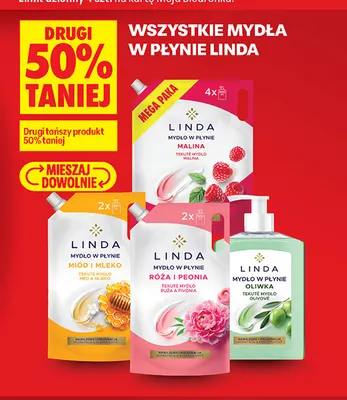 Mydła w płynie Linda promocja w Biedronka