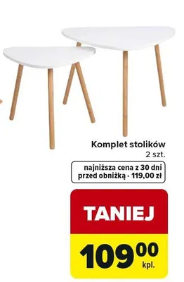 Komplet stolików promocja w Carrefour
