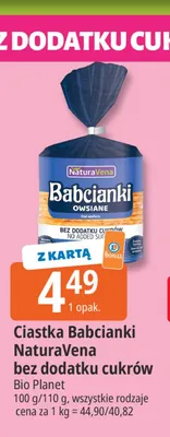Ciastka Babcianki bez dodatku cukrów NaturaVena promocja w Leclerc