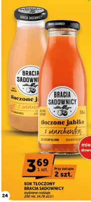 Sok tłoczony Bracia Sadownicy jabłko z mango promocja w Groszek