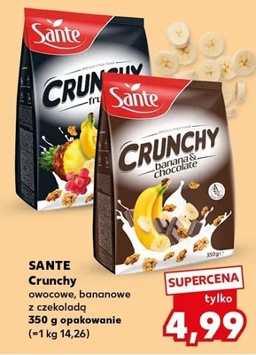 Crunchy owocowe, bananowe z czekoladą promocja w Kaufland