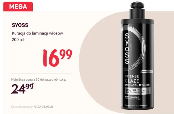 Kuracja do laminacji włosów promocja w Rossmann