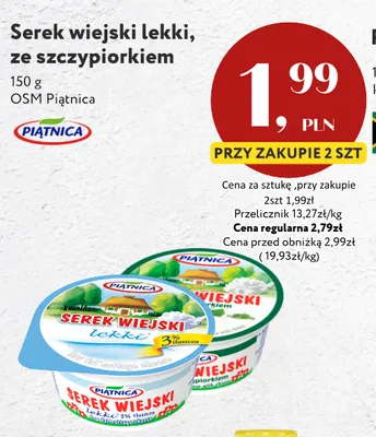 Serek wiejski ze szczypiorkiem Piątnica promocja w Market Point