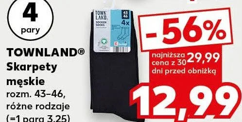 Skarpety męskie TOWNLAND 4-pak promocja w Kaufland