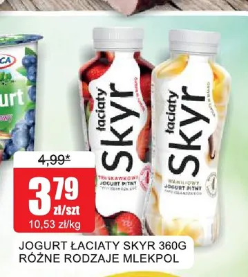 Jogurt Łaciaty Skyr truskawkowy Mlekpol promocja w Bingo