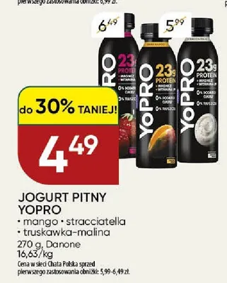Jogurt pitny YoPro stracciatella Danone promocja w Chata Polska