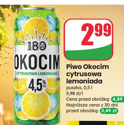 Piwo Okocim cytrusowa lemoniada promocja w Dino