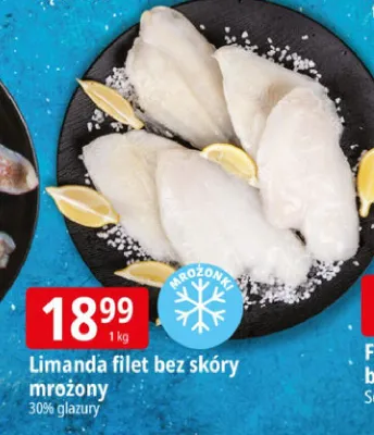 Limanda filet bez skóry mrożony promocja w Leclerc