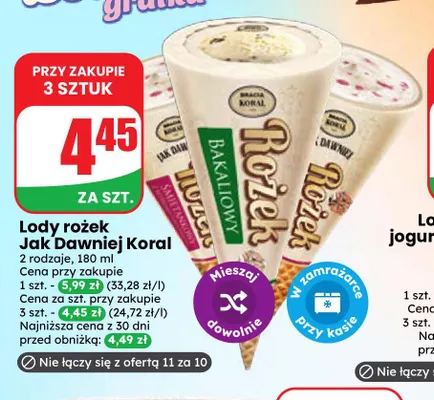 Lody rożek Jak Dawniej promocja w Dino