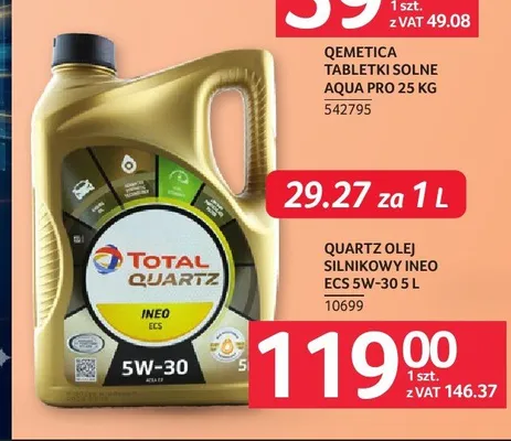 Olej silnikowy Total Quartz Ineo ECS 5W-30 promocja w Selgros
