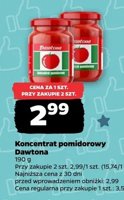Koncentrat pomidorowy Dawtona promocja w Netto