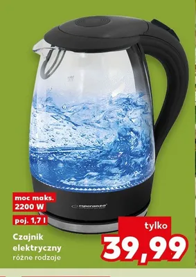 Czajnik elektryczny esperanza moc maks. 2200W poj. 1,7l promocja w Kaufland