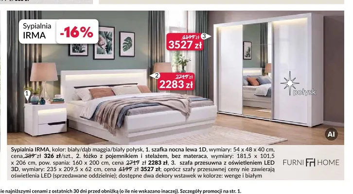 Szafka nocna 1D Irma Furni Home promocja w Salony Agata